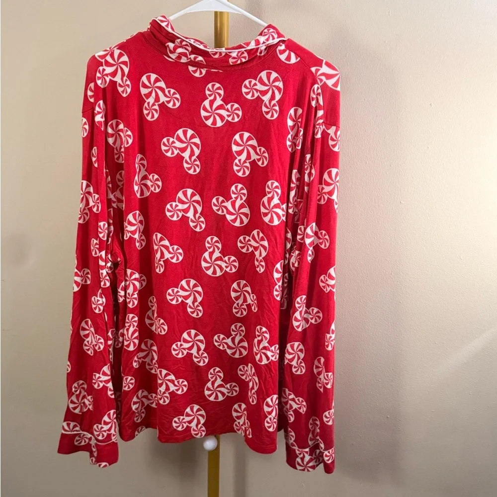 Disney Parks Peppermint Print Pajama Set Women XL Red - Picture 6 of 10
